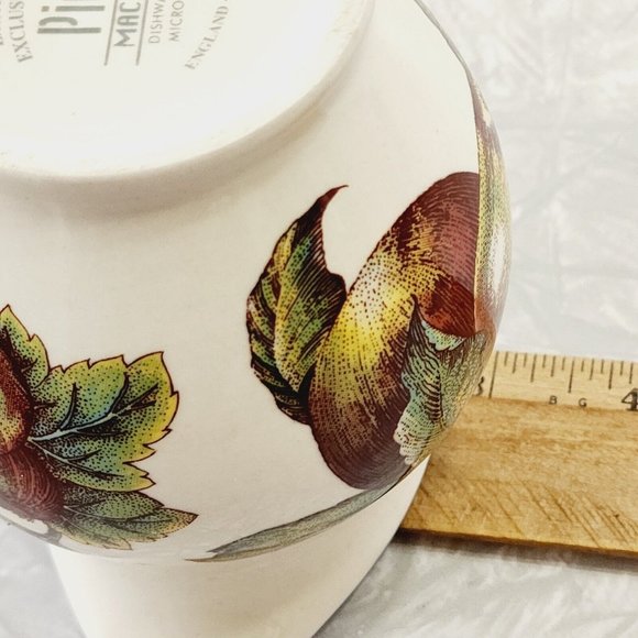 Pier 1 Macintosh Earthenware Creamer 12 oz pitcher 4" England apples cherries - Picture 11 of 11